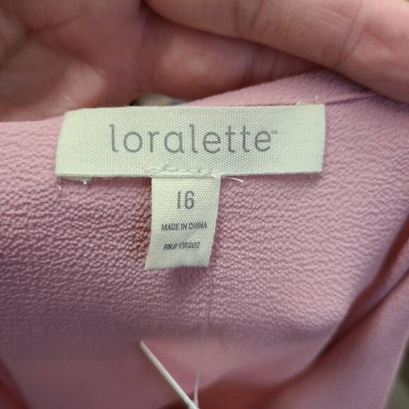 Loralette Pink Top Womens SZ 16 Tiered Tank Blouse - Picture 4 of 7